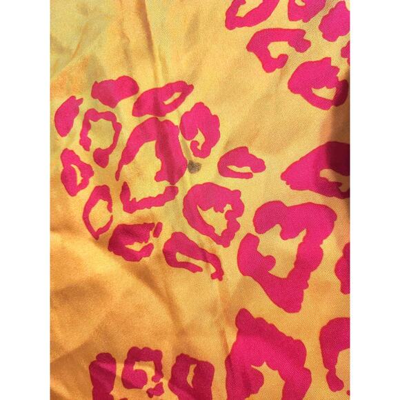 Vintage HAULIVETRIGERE Pauline Trigère Yellow-Gold Pink Leopard Print Lg Scarf - Picture 6 of 7